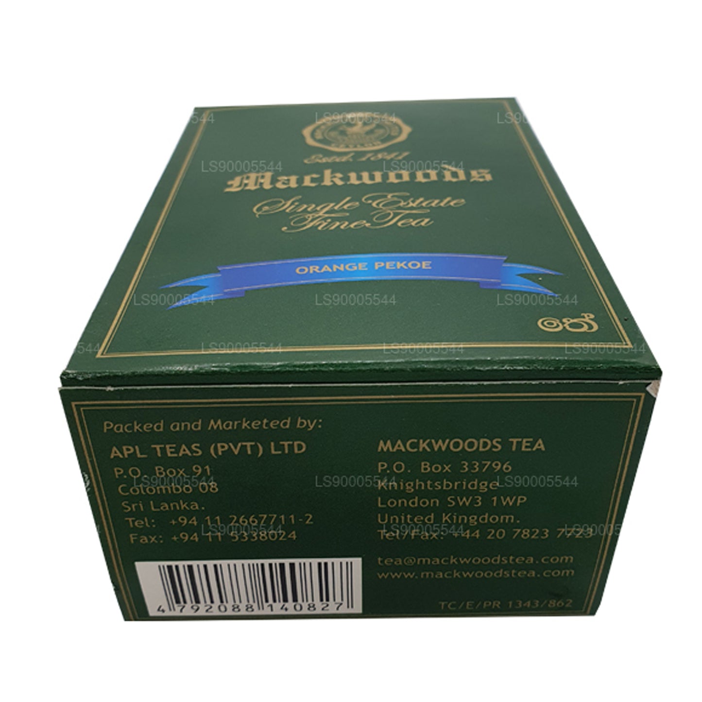 Mackwoods Single Estate, Loose Leaf, Orange Pekoe (Op) In A Carton (100g)