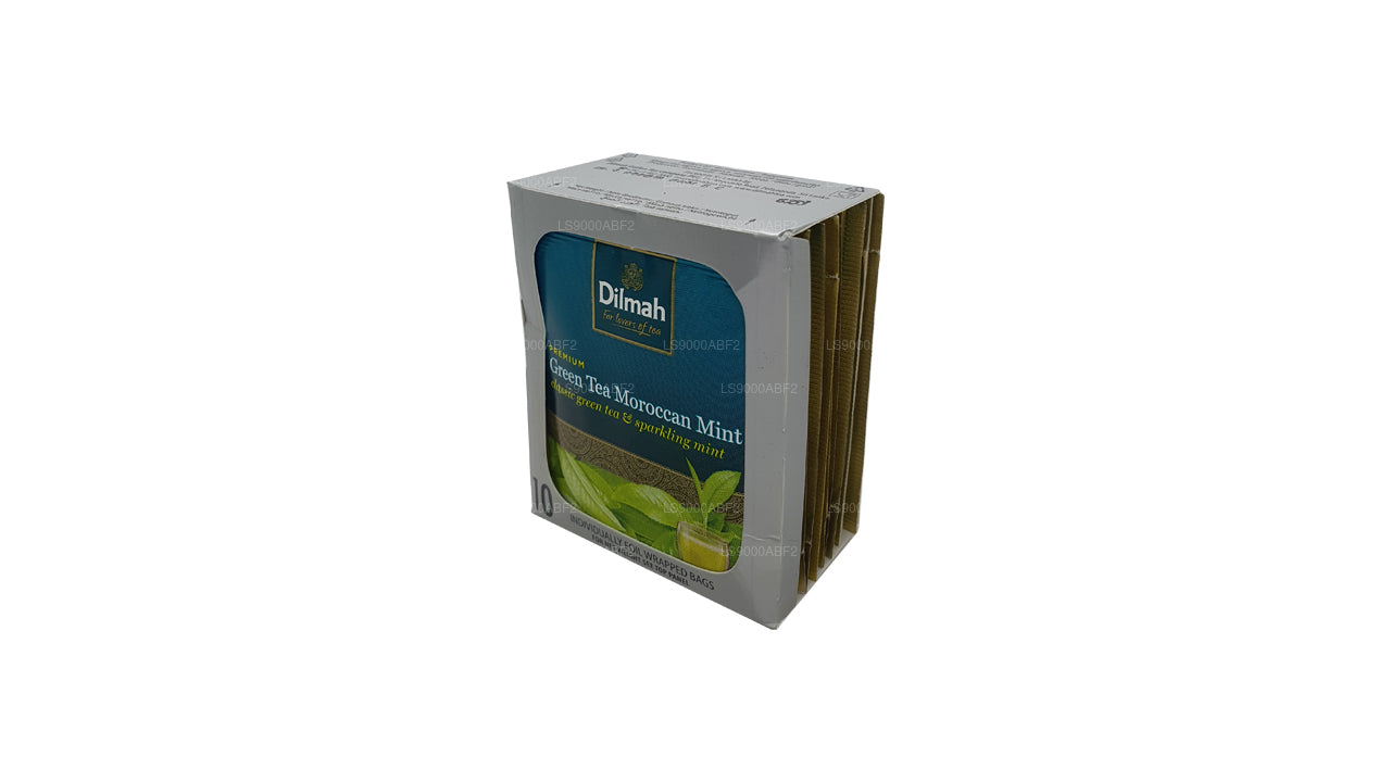 Dilmah Premium Moroccan Mint Green Tea (20g) Individually Foil Wrapped 10 Tea Bags
