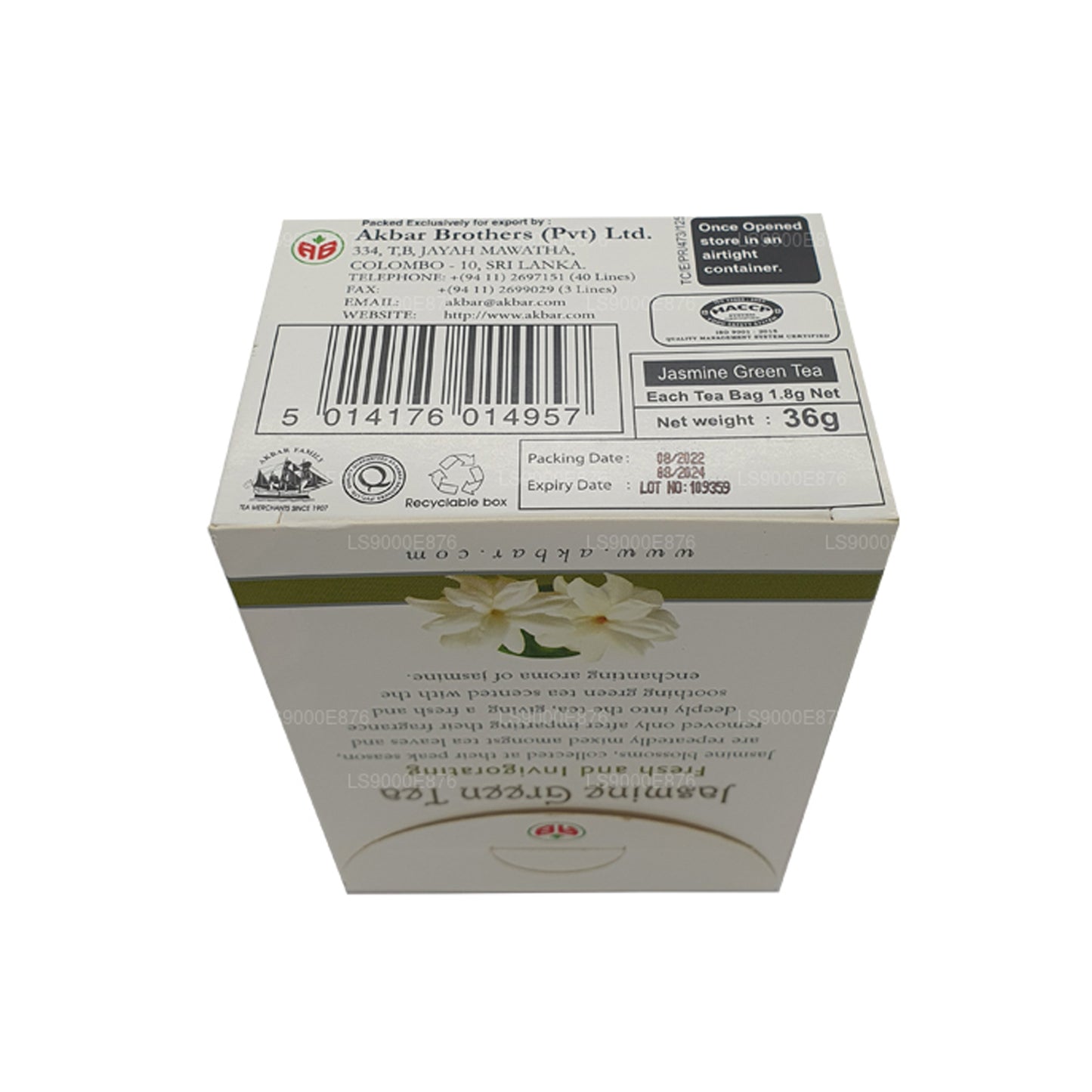 Akbar Jasmine Green Tea (36g) 20 Tea Bags