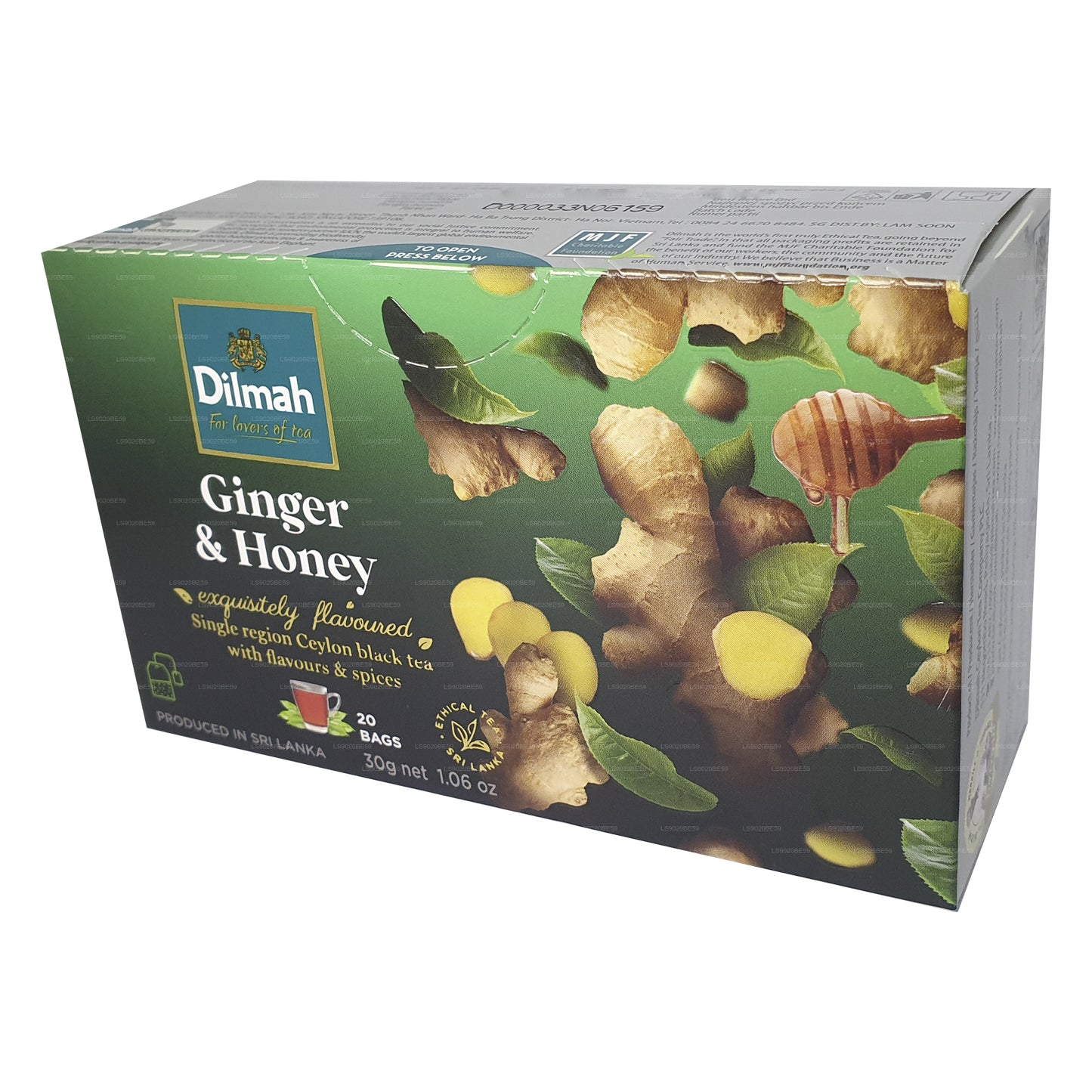 Dilmah Ginger and Honey Flavored Tea (30g) 20 Tea Bags