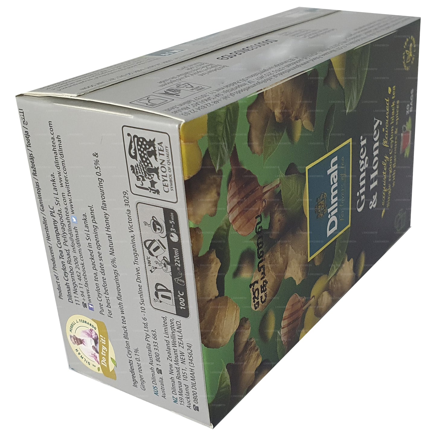 Dilmah Ginger and Honey Flavored Tea (30g) 20 Tea Bags