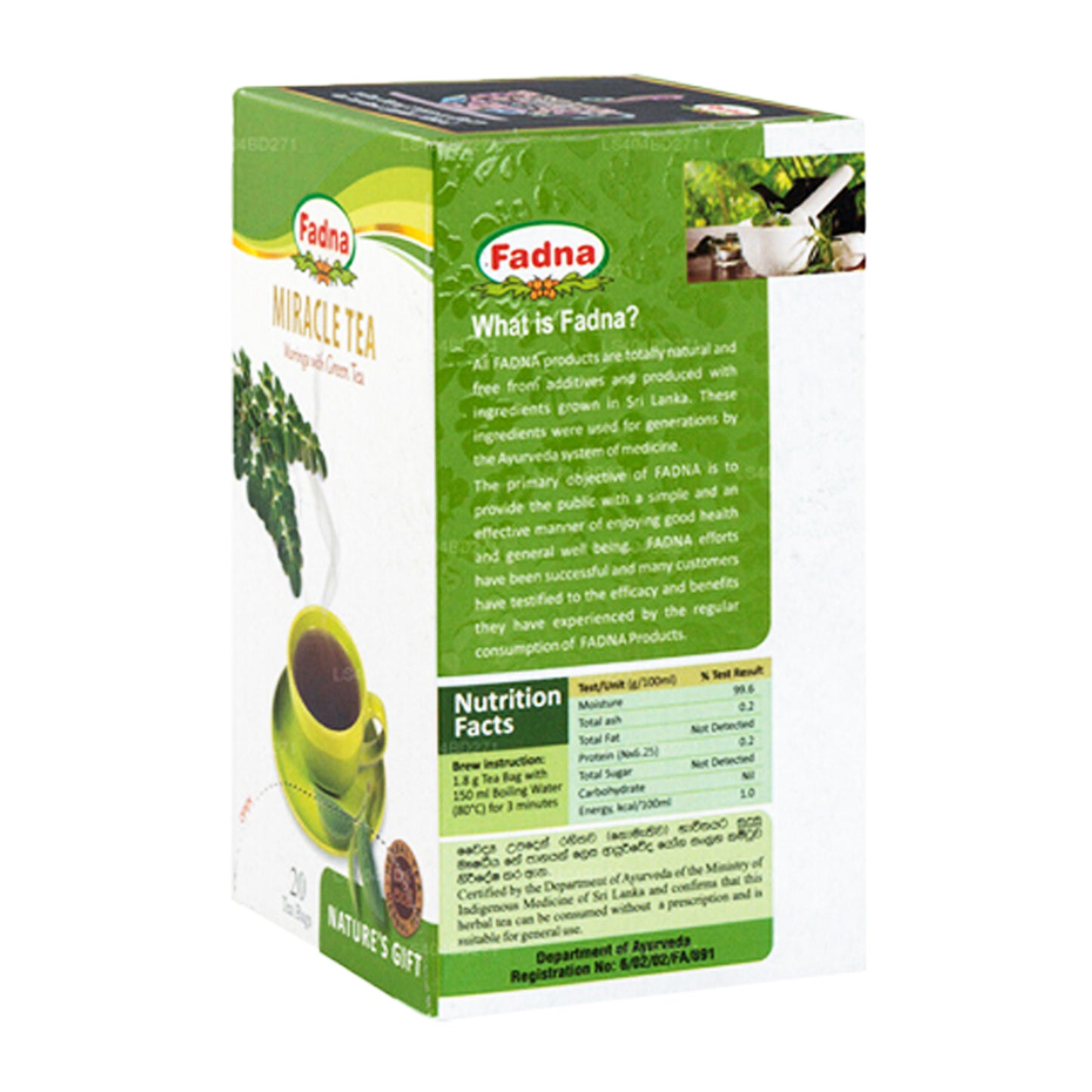 Fadna Miracle Tea Moringa With Green Tea (40g) 20 Tea Bags