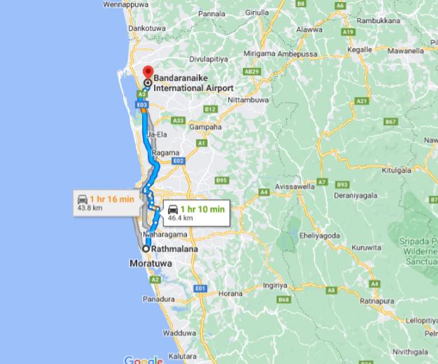 Ratmalana City to Colombo Airport (CMB)Private Transfer