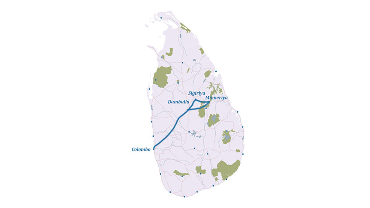 Sigirya and Minneriya from Colombo (2 Days)