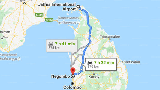 Jaffna (JAF) Airport to Negombo City Private Transfer