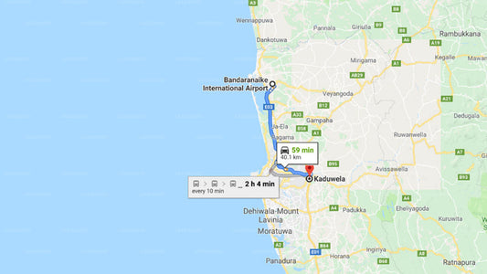 Transfer between Colombo Airport (CMB) and Rock Chalet, Kaduwela