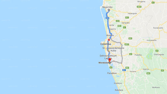 Transfer between Colombo Airport (CMB) and Shanghai Hotel, Moratuwa