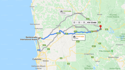 Transfer between Colombo Airport (CMB) and Gangula Villa Kandy, Kandy