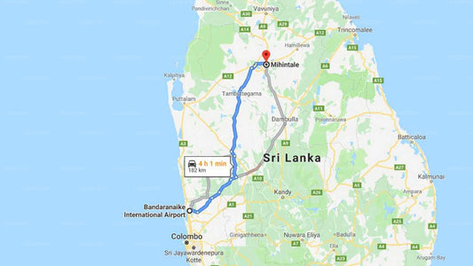 Transfer between Colombo Airport (CMB) and Heritage Mihintale Resort, Mihintale