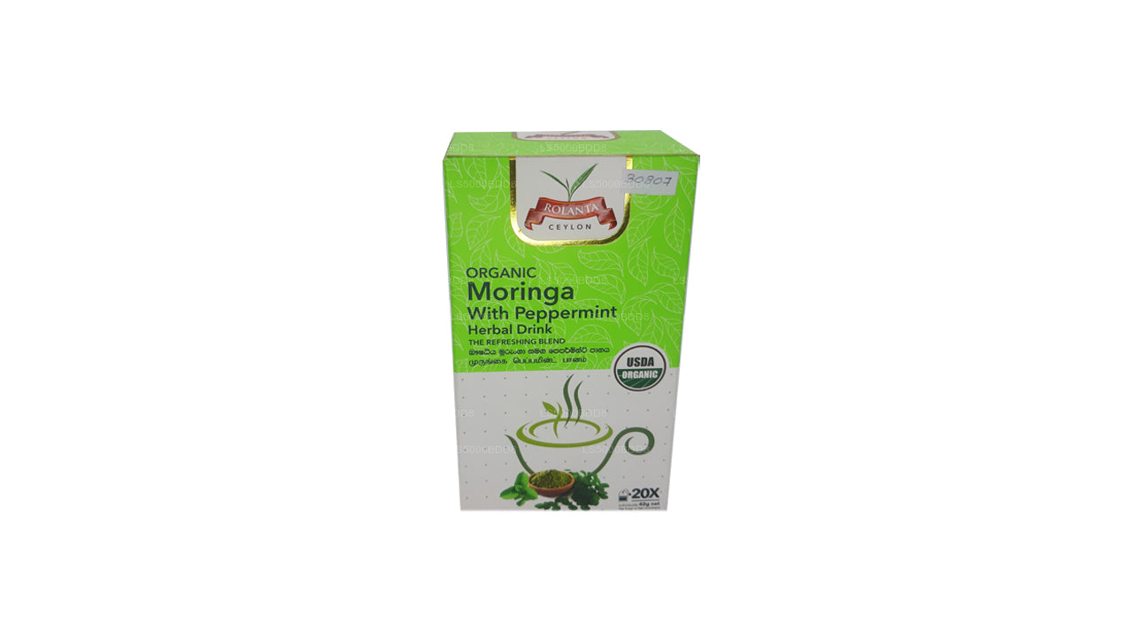 Rolanta Organic Moringa With Peppermint Herbal Drink (40g) 25 Tea Bag