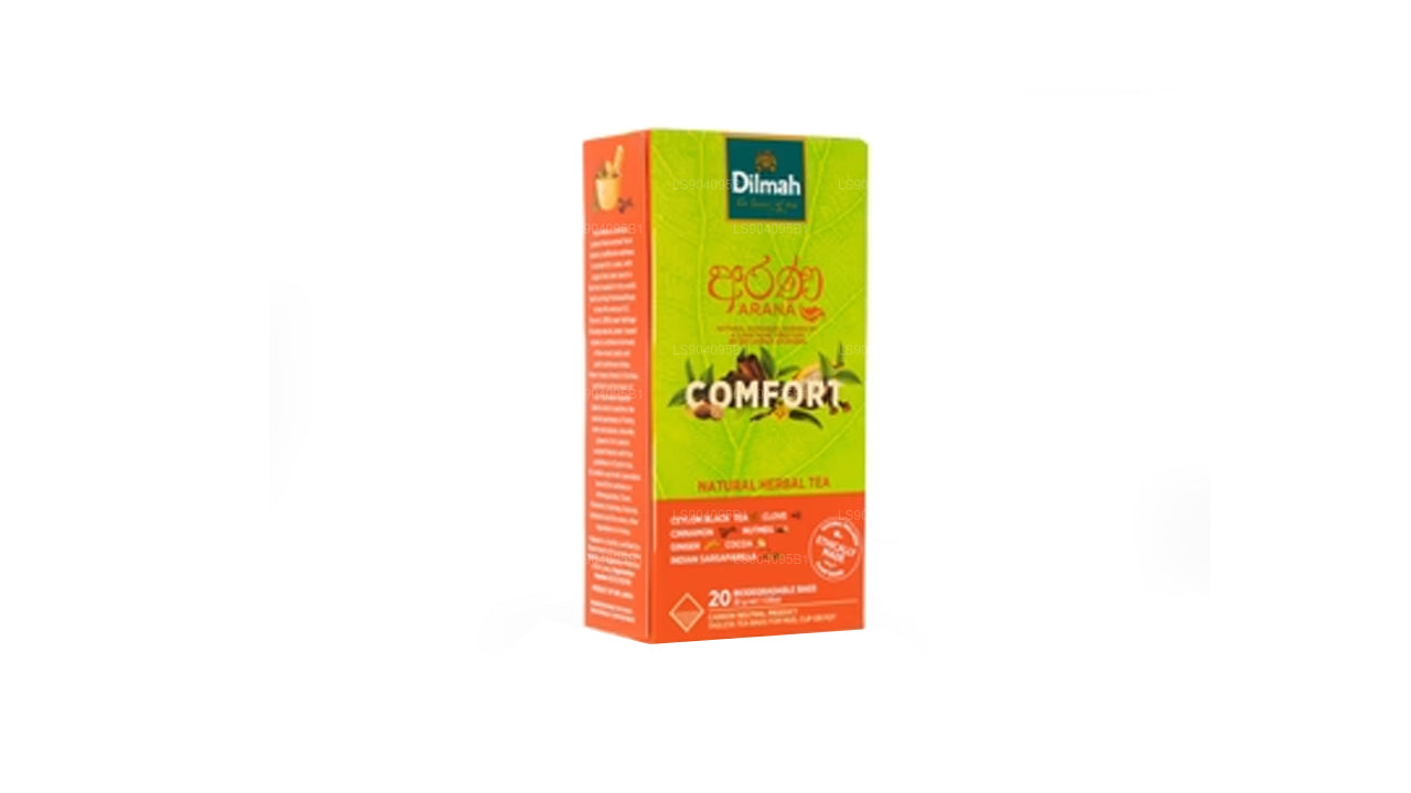 Dilmah Arana Comfort Natural Herbal Black Tea (20 Tagless Tea Bags)